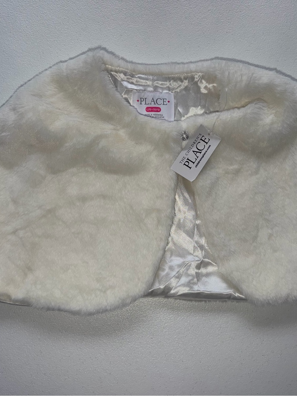 The Children's Place Cream Faux Fur Teddy Jacket Bolero